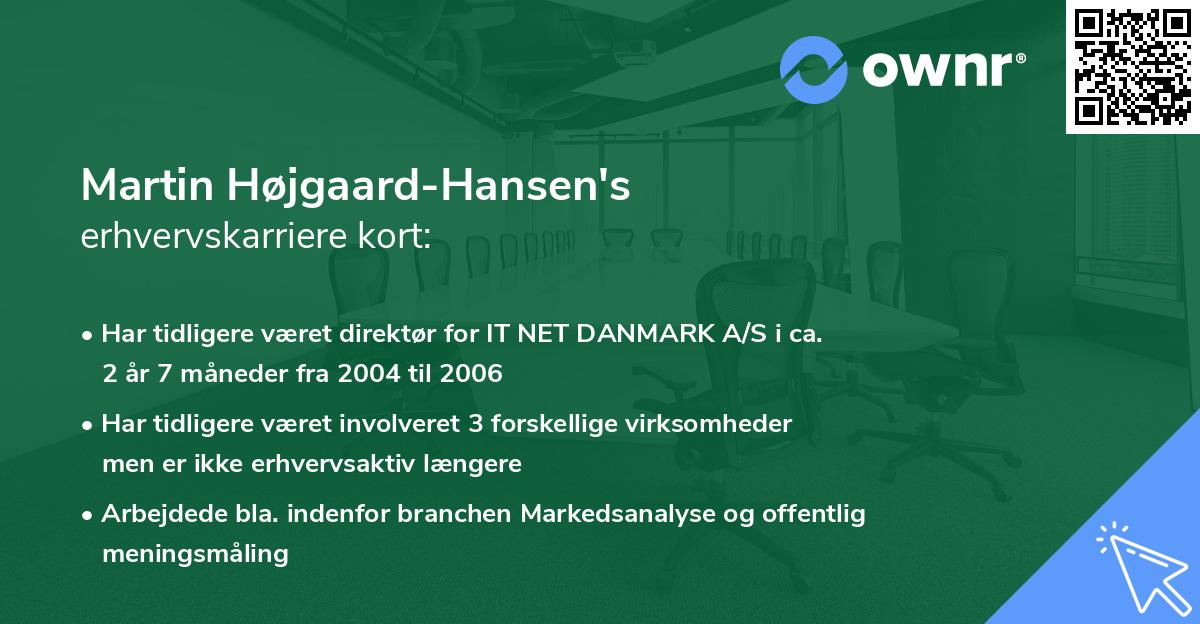 Martin Højgaard-Hansen's erhvervskarriere kort