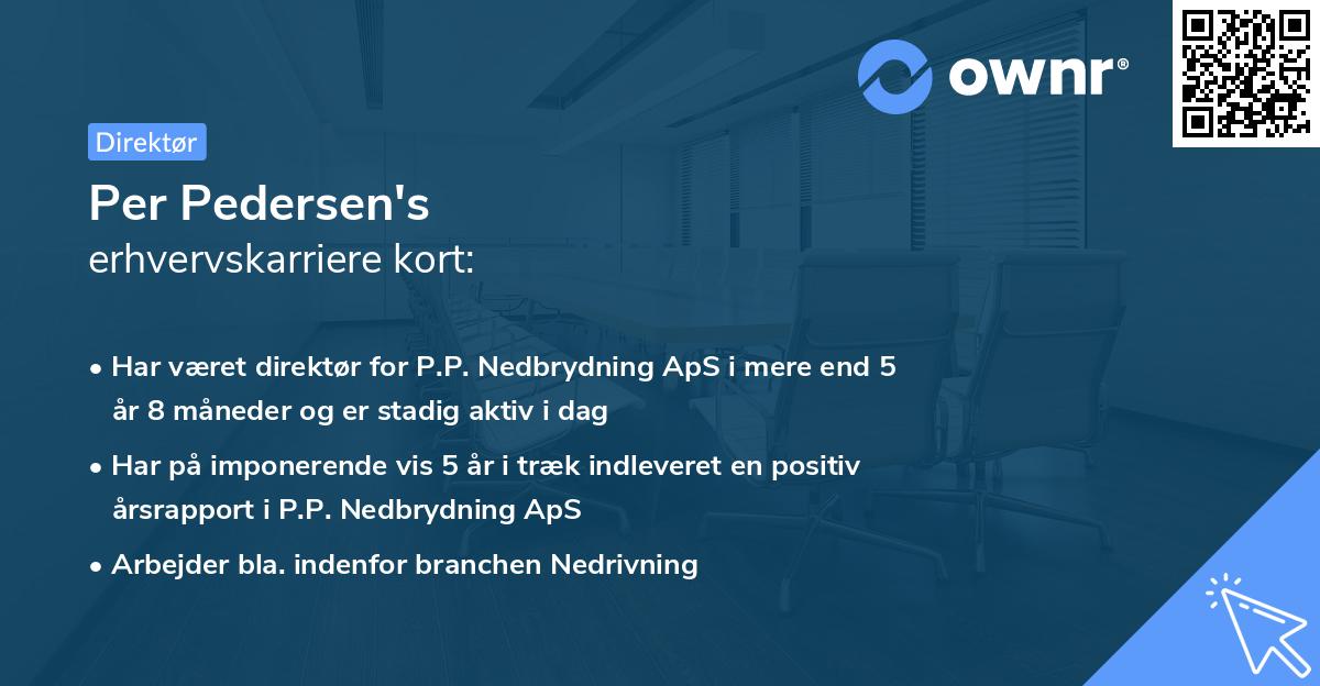 Per Pedersen's erhvervskarriere kort