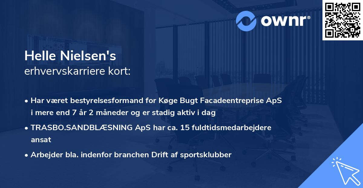 Helle Nielsen's erhvervskarriere kort