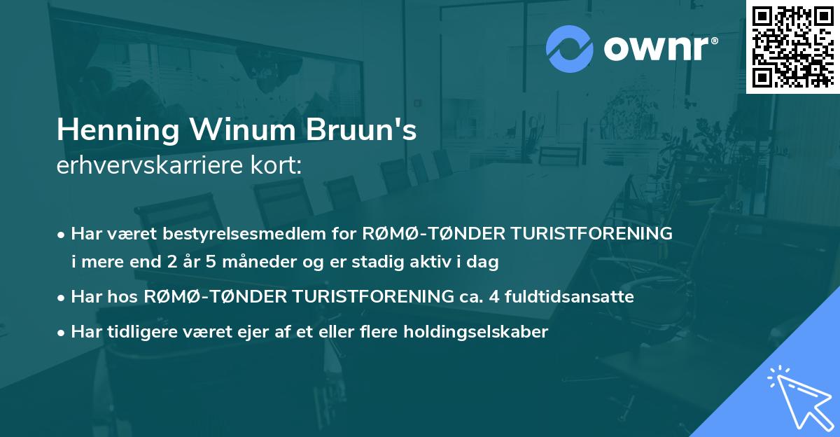 Henning Winum Bruun's erhvervskarriere kort