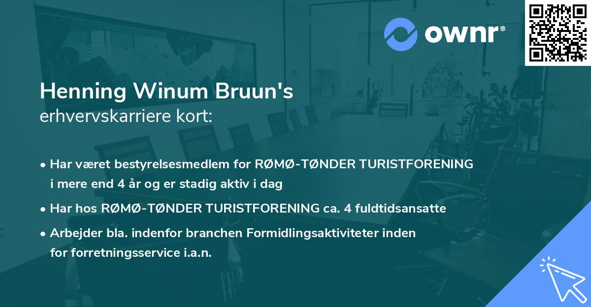 Henning Winum Bruun's erhvervskarriere kort