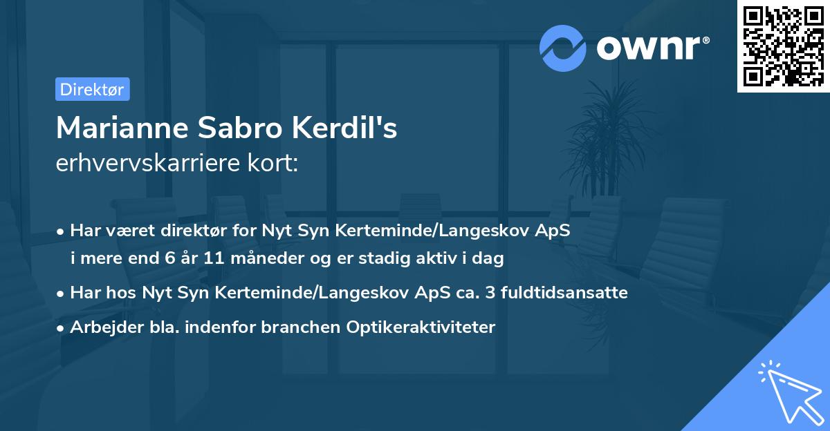Marianne Sabro Kerdil's erhvervskarriere kort
