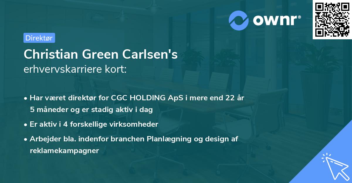 Christian Green Carlsen's erhvervskarriere kort