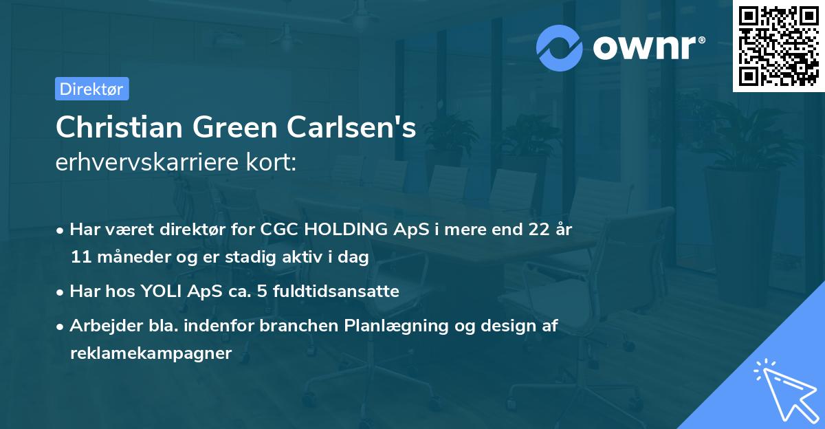 Christian Green Carlsen's erhvervskarriere kort