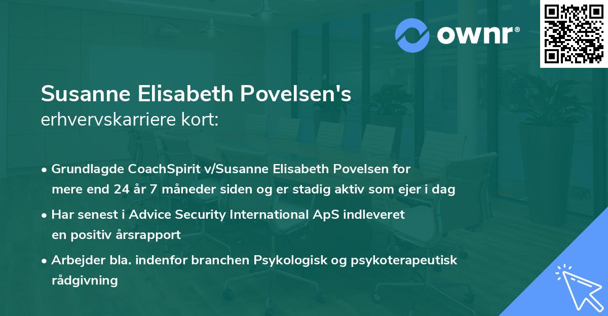 Susanne Elisabeth Povelsen's erhvervskarriere kort