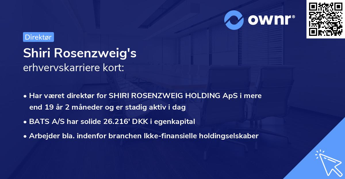 Shiri Rosenzweig's erhvervskarriere kort