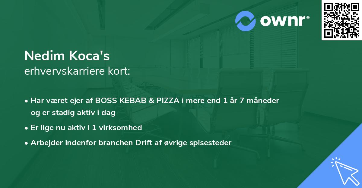 Nedim Koca's erhvervskarriere kort