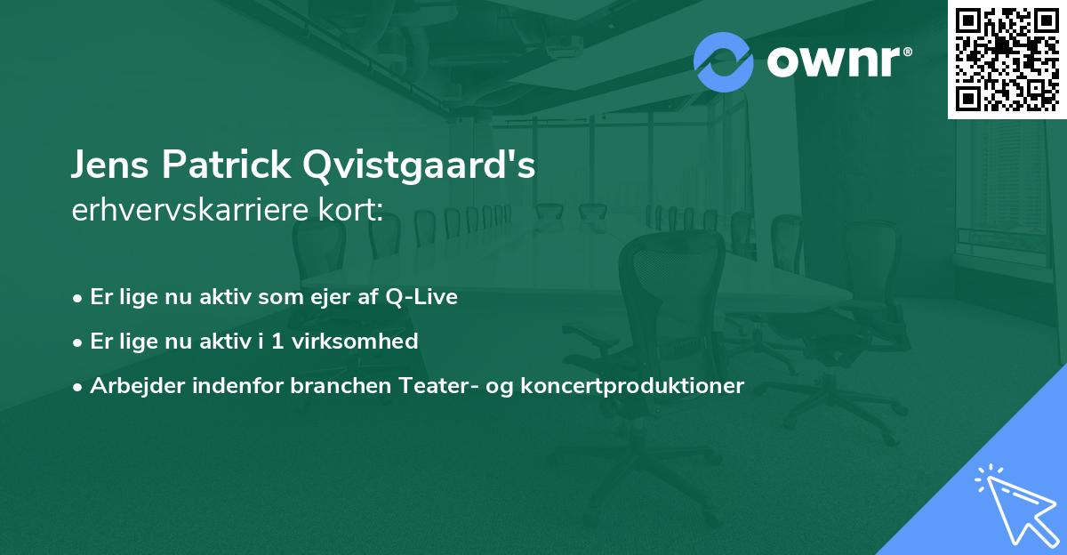 Jens Patrick Qvistgaard's erhvervskarriere kort