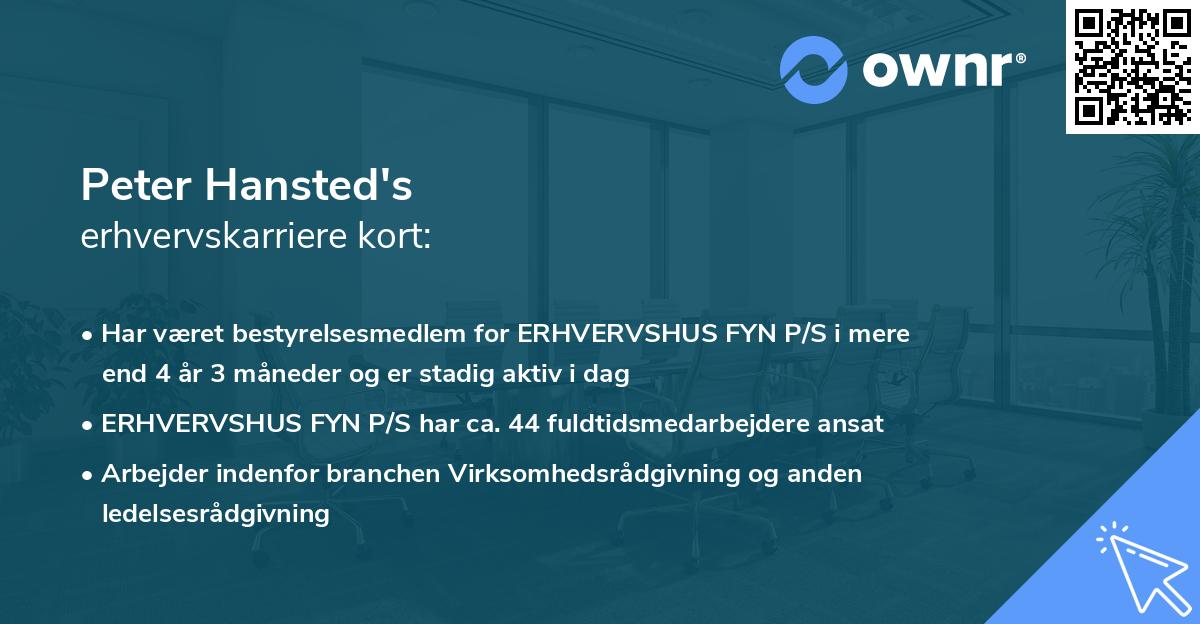 Peter Hansted's erhvervskarriere kort