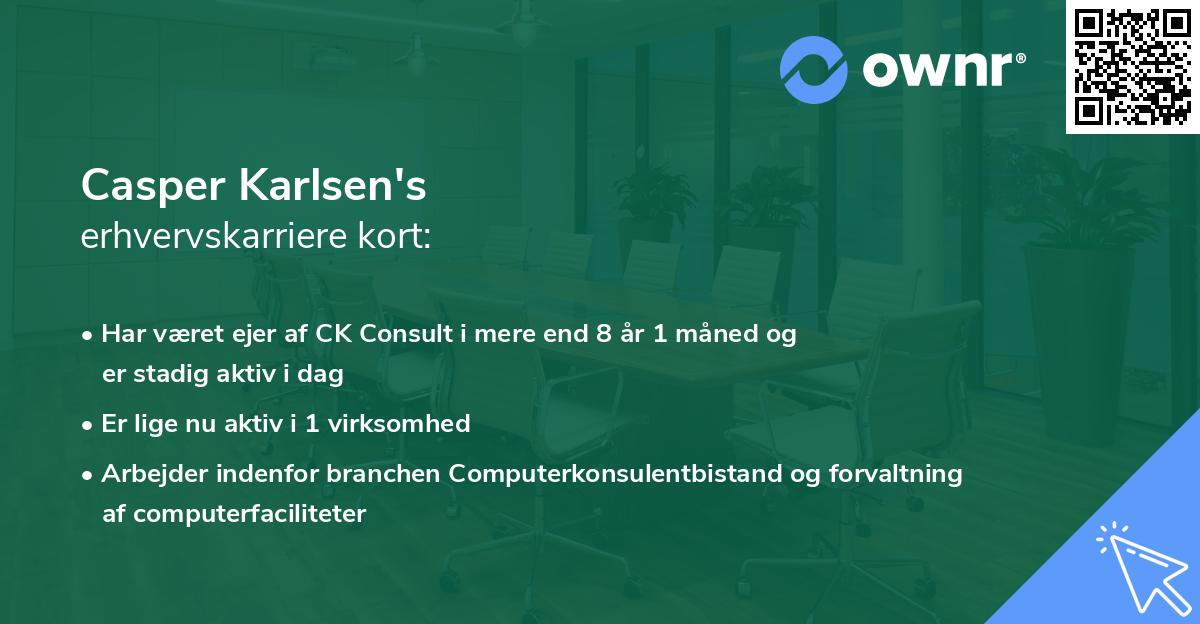 Casper Karlsen's erhvervskarriere kort