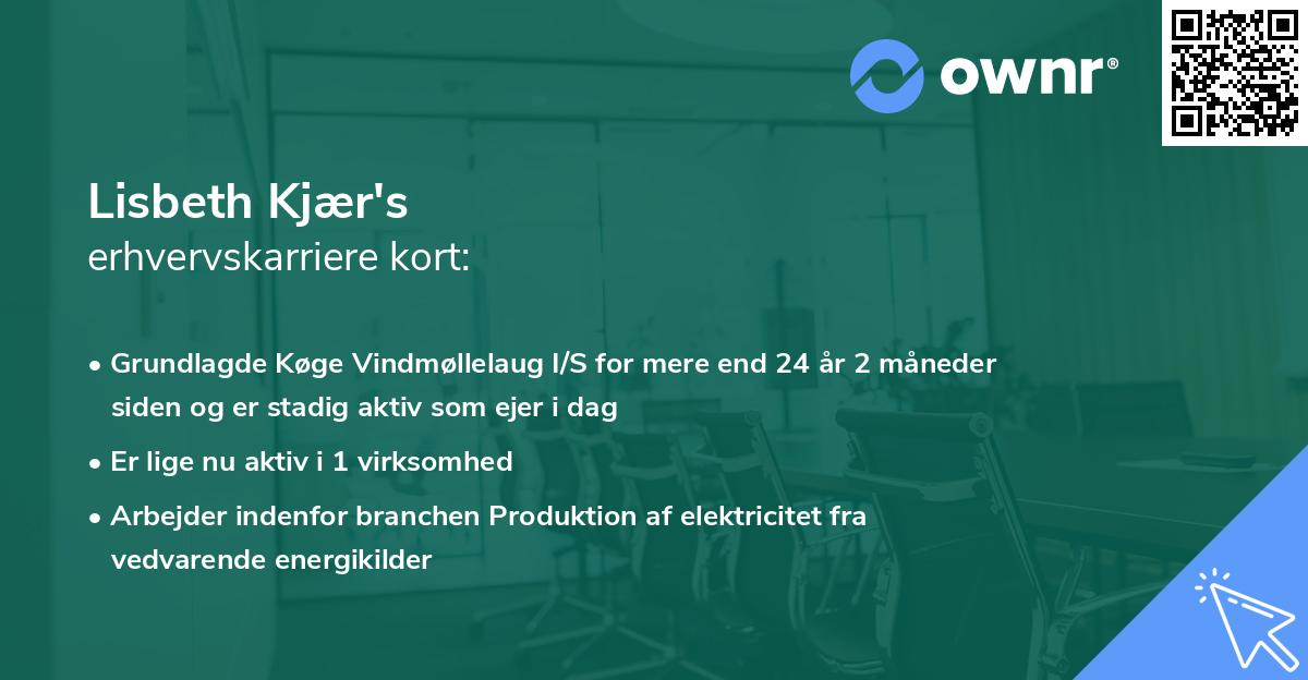 Lisbeth Kjær's erhvervskarriere kort