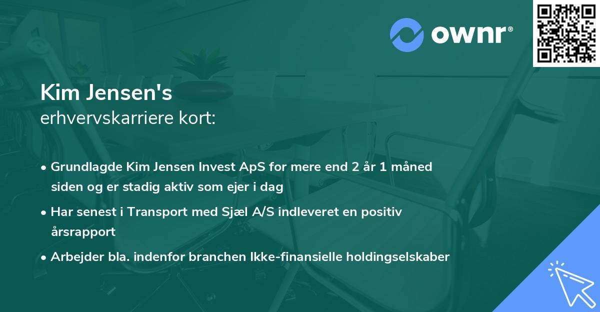 Kim Jensen's erhvervskarriere kort