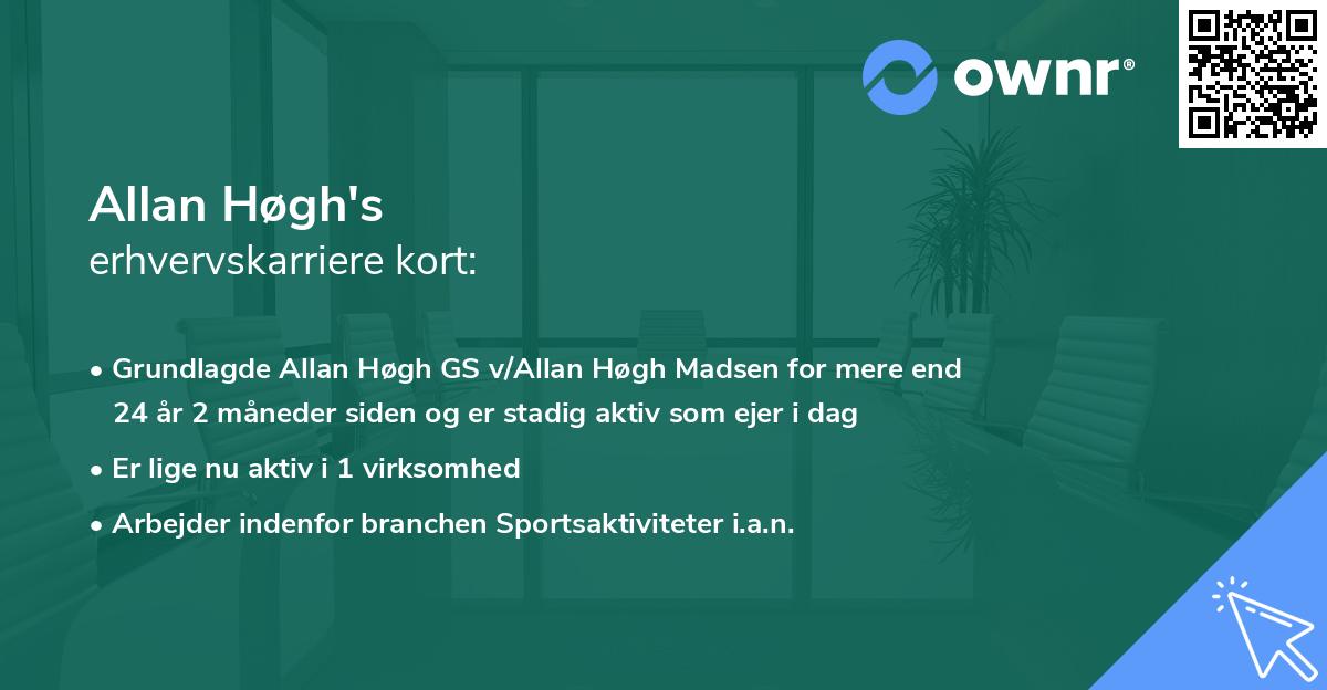 Allan Høgh's erhvervskarriere kort