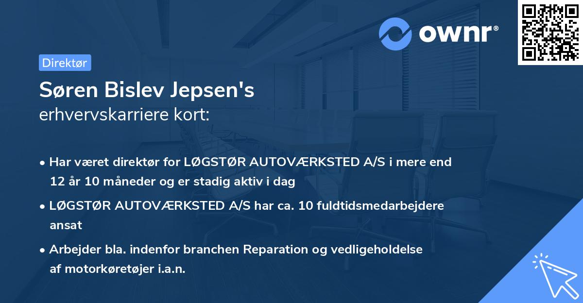 Søren Bislev Jepsen's erhvervskarriere kort