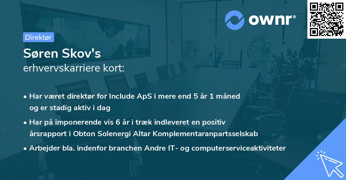 Søren Skov's erhvervskarriere kort