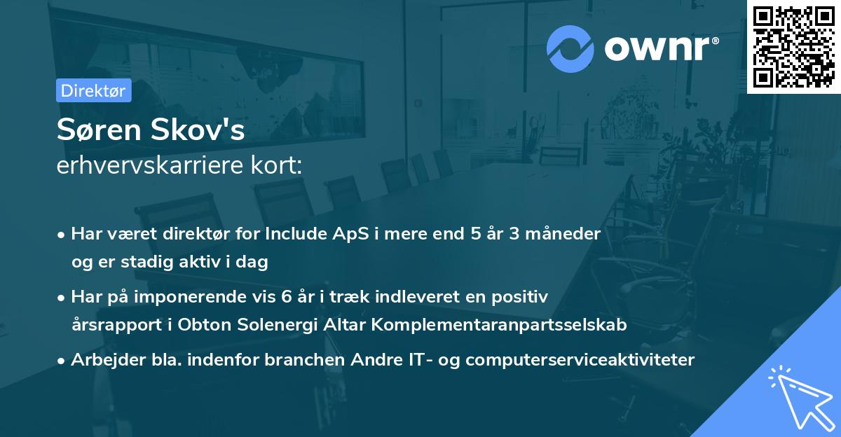 Søren Skov's erhvervskarriere kort