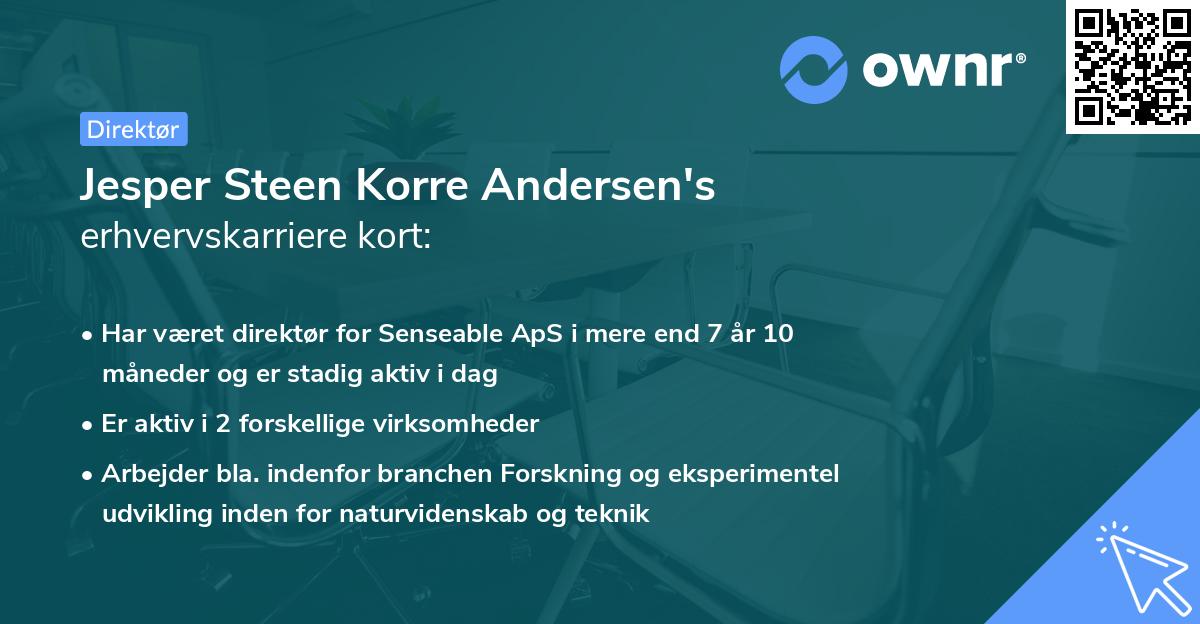 Jesper Steen Korre Andersen's erhvervskarriere kort