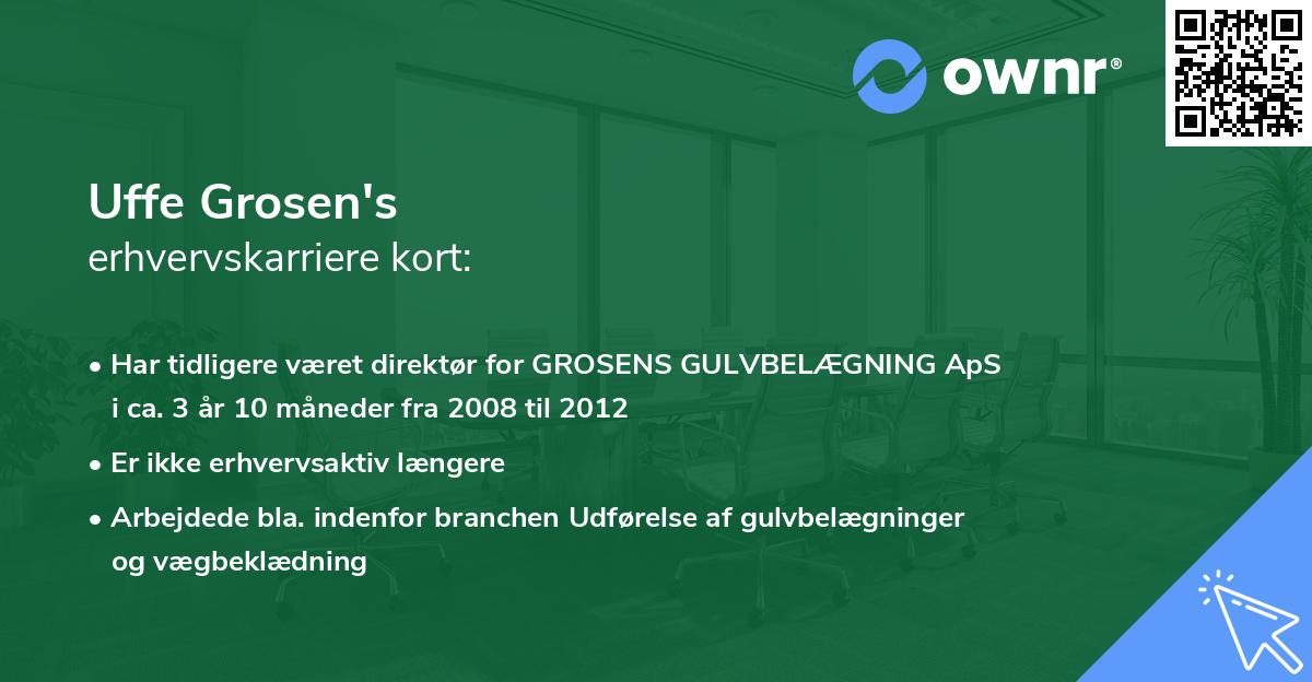 Uffe Grosen's erhvervskarriere kort