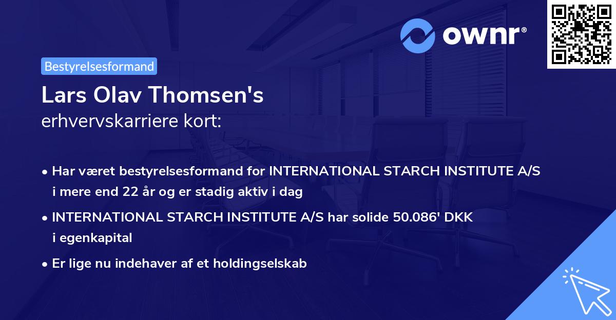 Lars Olav Thomsen's erhvervskarriere kort