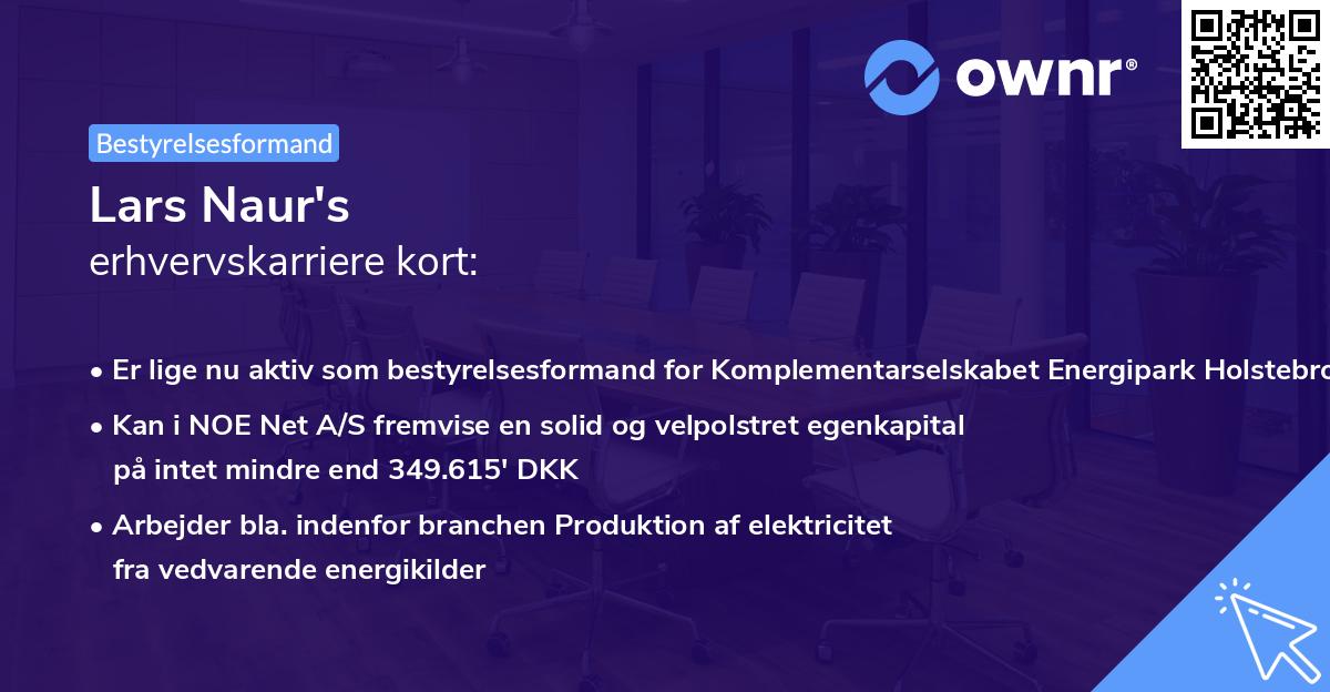 Lars Naur's erhvervskarriere kort