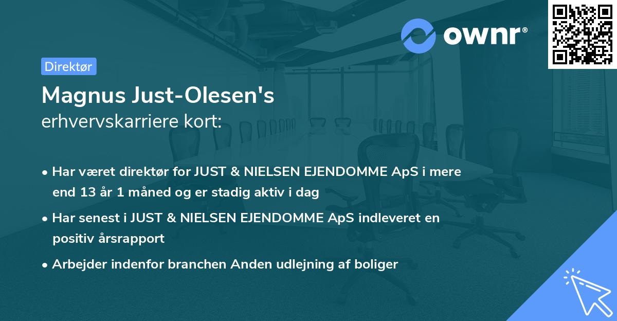 Magnus Just-Olesen's erhvervskarriere kort