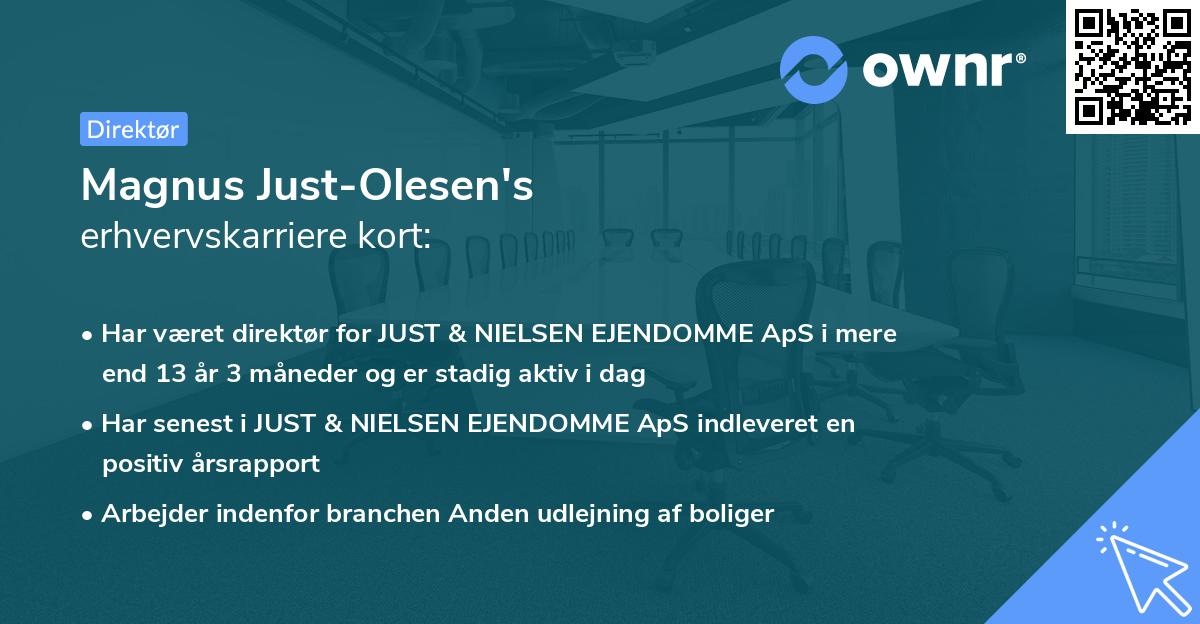 Magnus Just-Olesen's erhvervskarriere kort