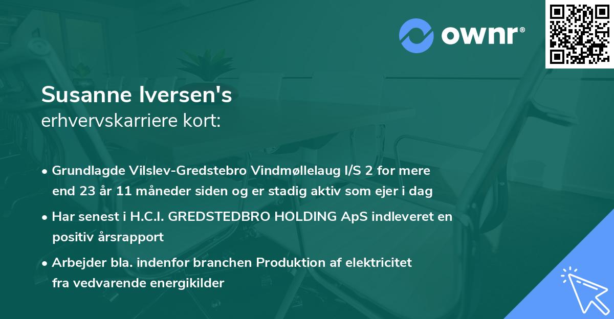 Susanne Iversen's erhvervskarriere kort