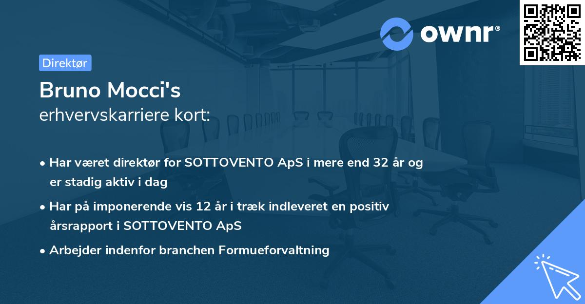 Bruno Mocci's erhvervskarriere kort