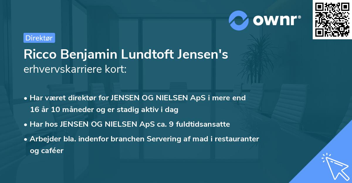 Ricco Benjamin Lundtoft Jensen's erhvervskarriere kort