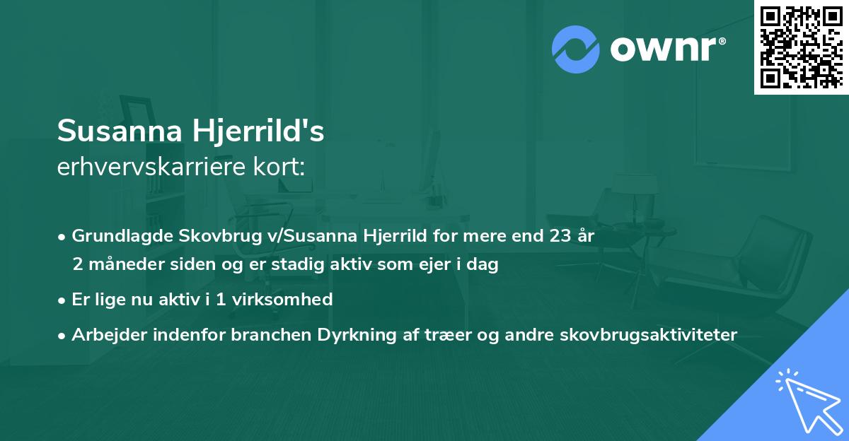 Susanna Hjerrild's erhvervskarriere kort