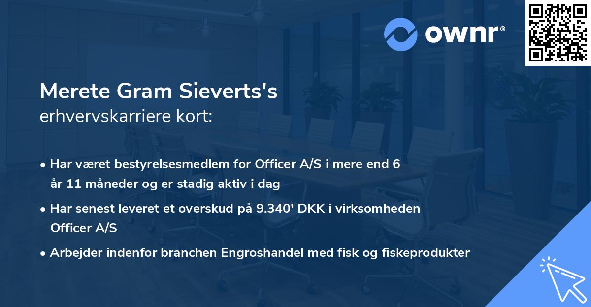 Merete Gram Sieverts's erhvervskarriere kort