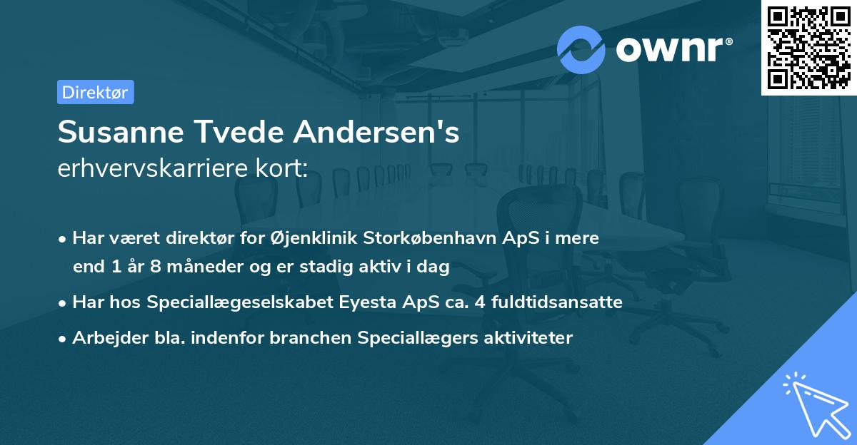 Susanne Tvede Andersen's erhvervskarriere kort