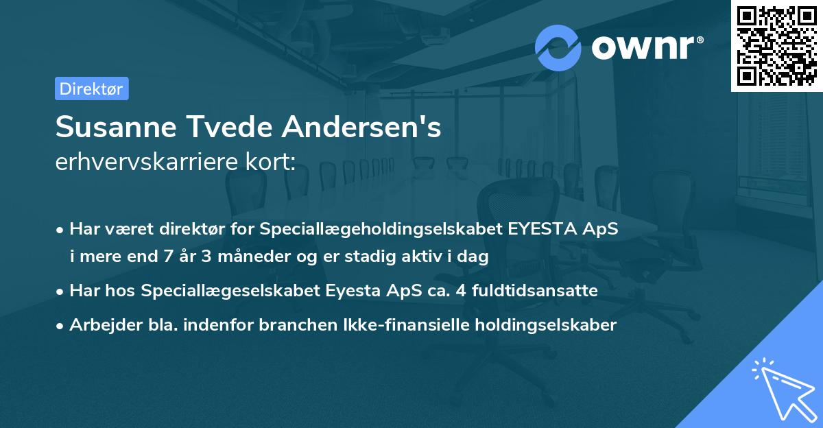 Susanne Tvede Andersen's erhvervskarriere kort