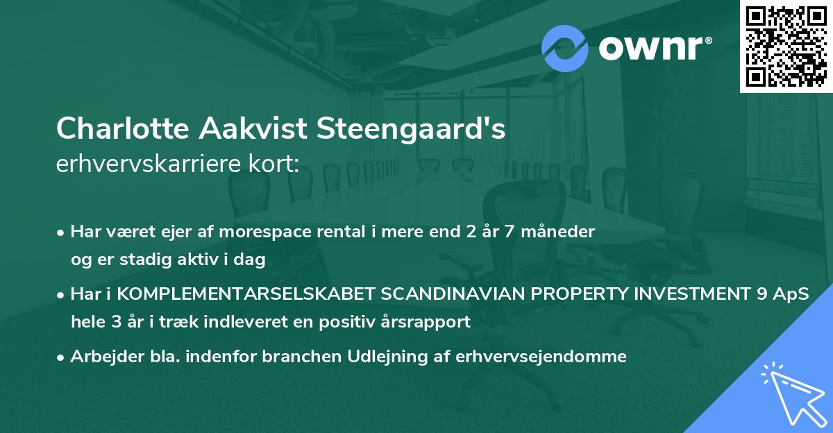Charlotte Aakvist Steengaard's erhvervskarriere kort