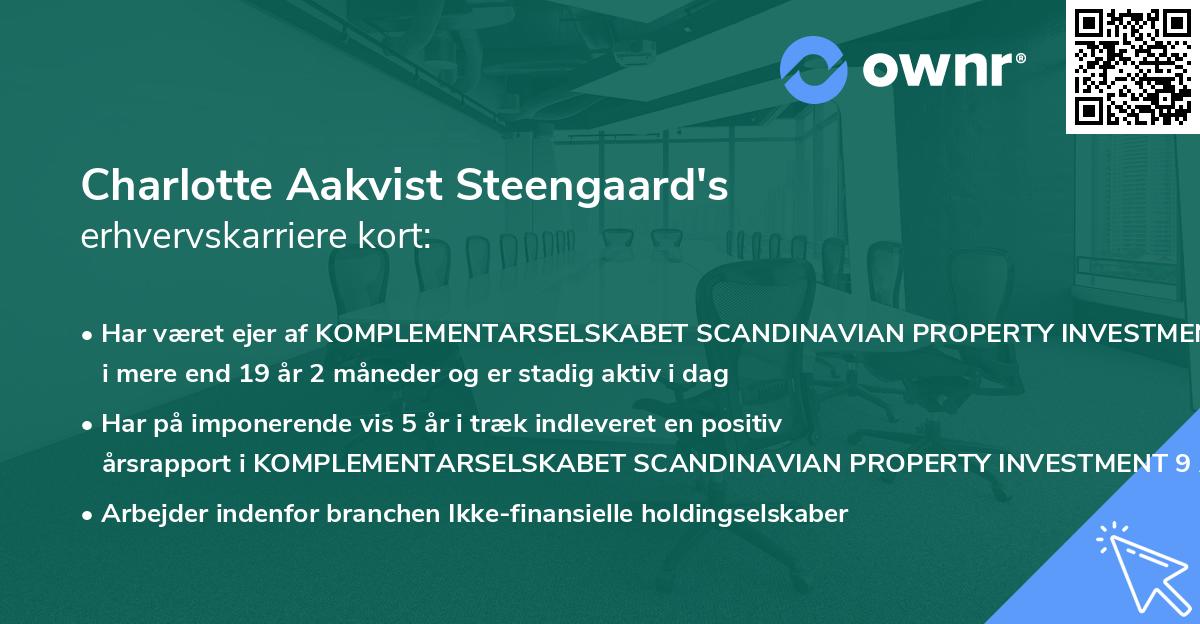 Charlotte Aakvist Steengaard's erhvervskarriere kort