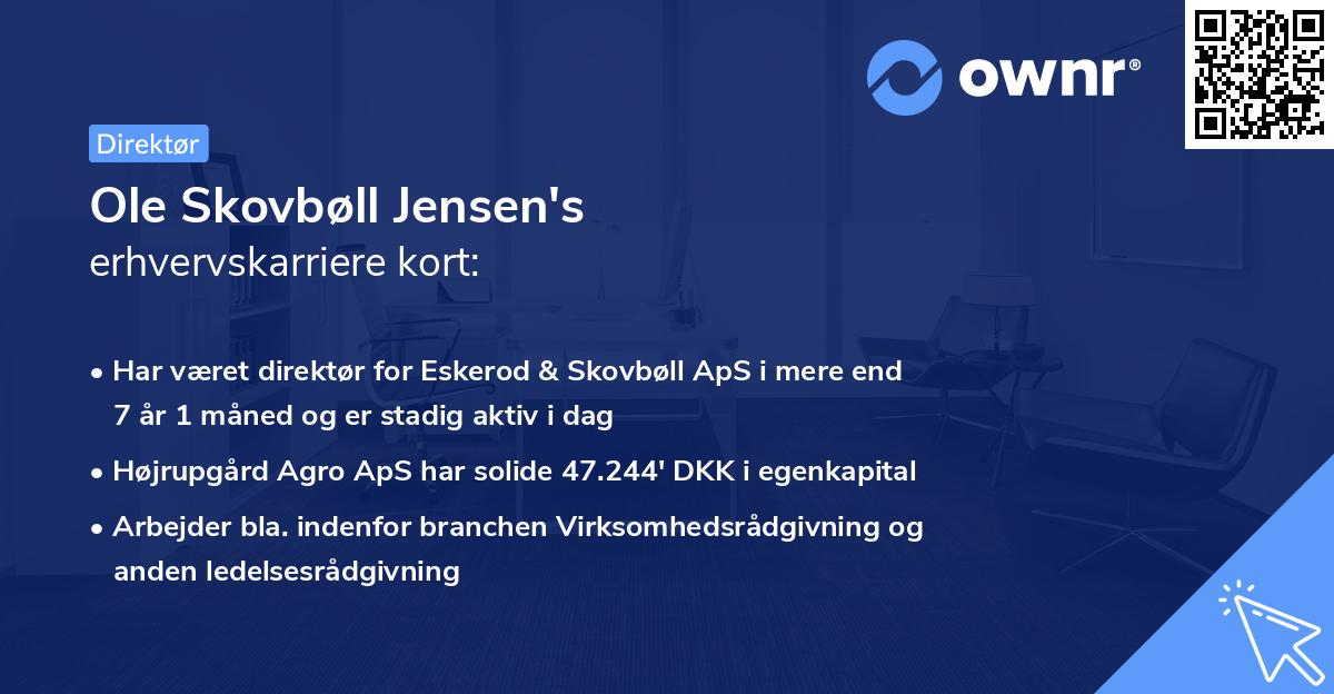 Ole Skovbøll Jensen's erhvervskarriere kort