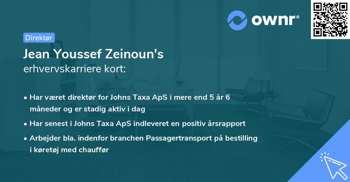 Jean Youssef Zeinoun's erhvervskarriere kort