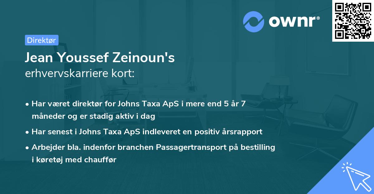 Jean Youssef Zeinoun's erhvervskarriere kort