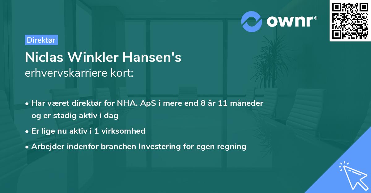 Niclas Winkler Hansen's erhvervskarriere kort