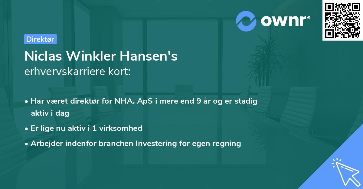 Niclas Winkler Hansen's erhvervskarriere kort