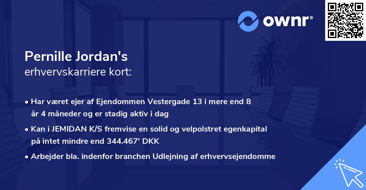 Pernille Jordan's erhvervskarriere kort