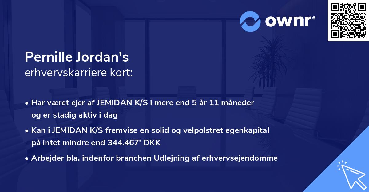 Pernille Jordan's erhvervskarriere kort