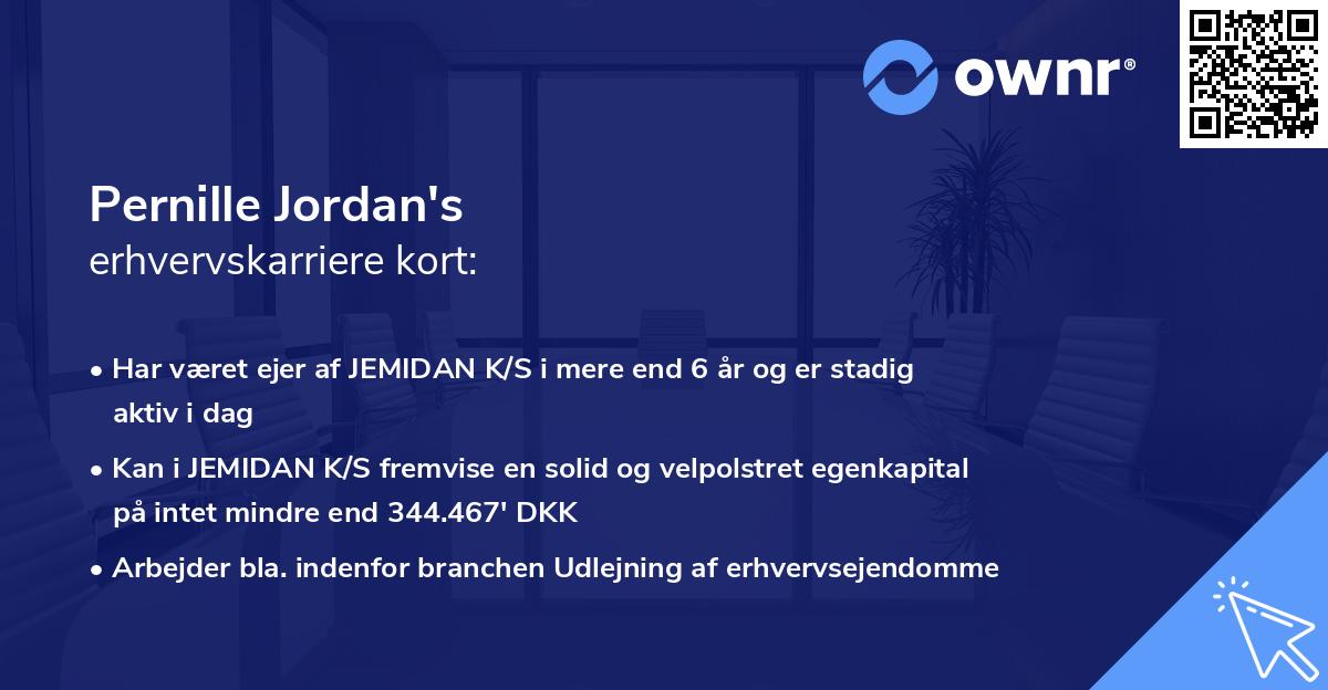 Pernille Jordan's erhvervskarriere kort