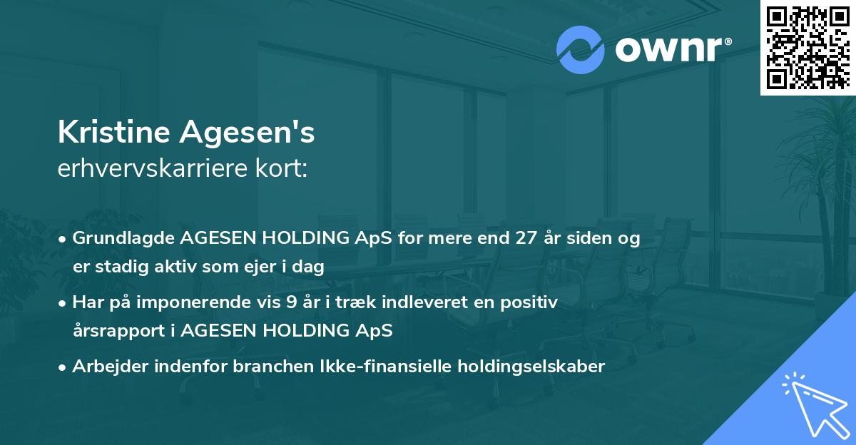 Kristine Agesen's erhvervskarriere kort