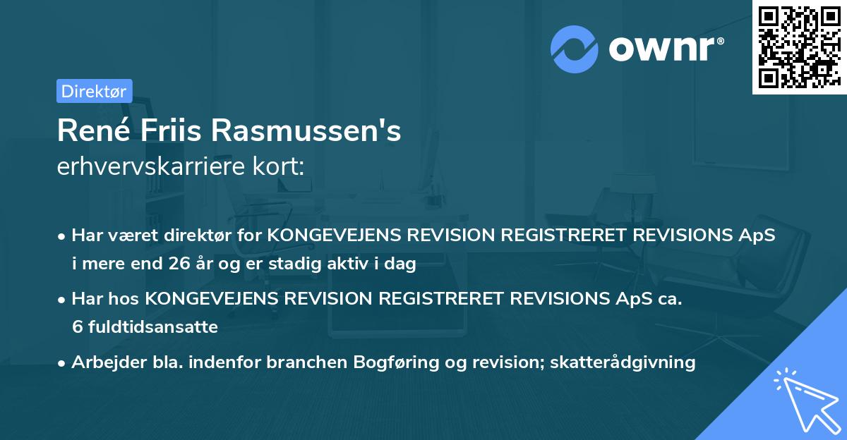 René Friis Rasmussen's erhvervskarriere kort