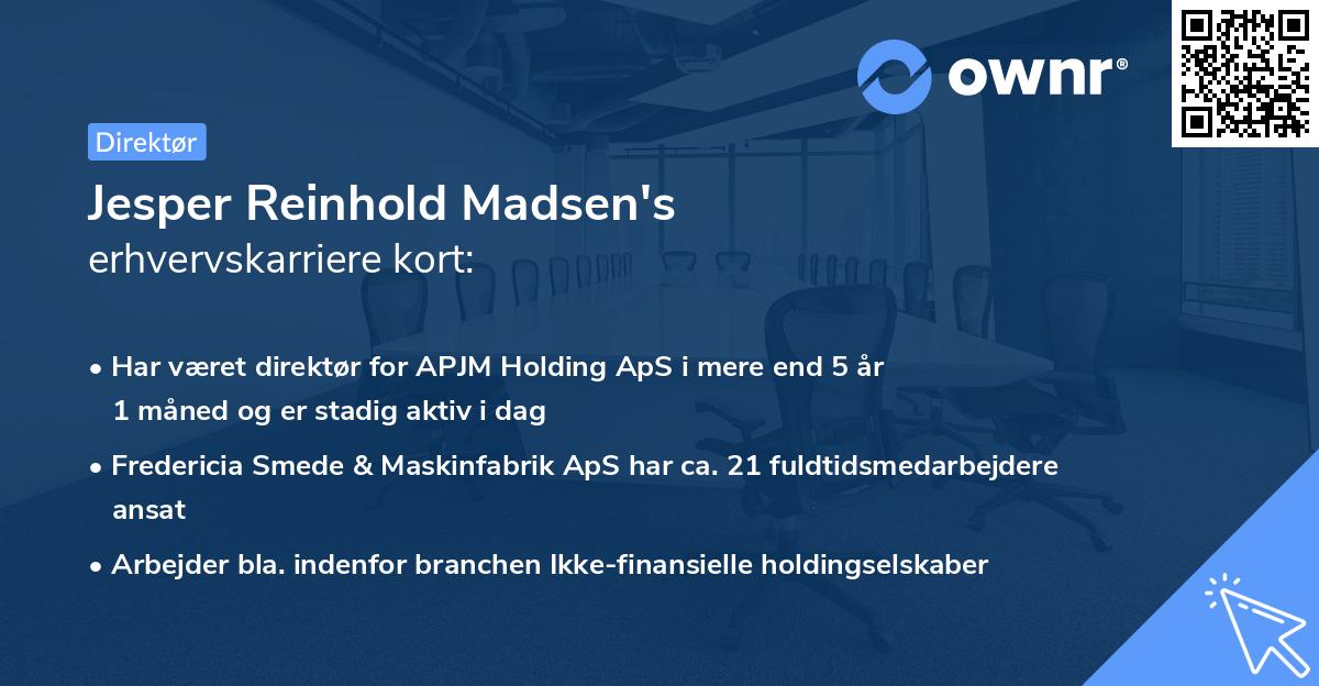Jesper Reinhold Madsen's erhvervskarriere kort