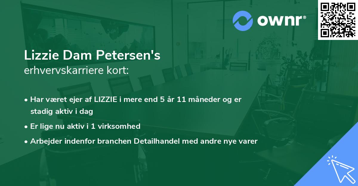 Lizzie Dam Petersen's erhvervskarriere kort