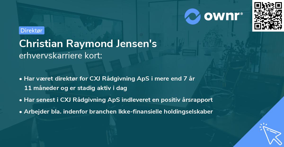 Christian Raymond Jensen's erhvervskarriere kort