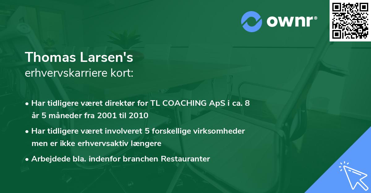 Thomas Larsen's erhvervskarriere kort