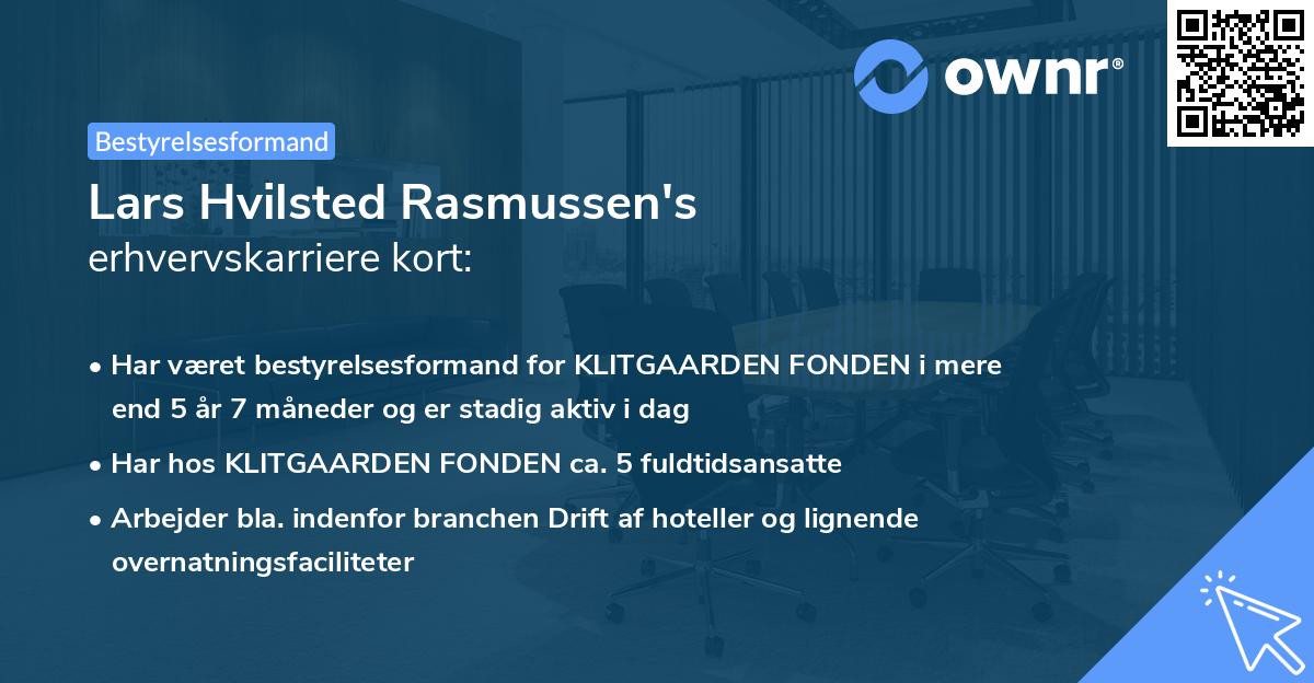 Lars Hvilsted Rasmussen's erhvervskarriere kort